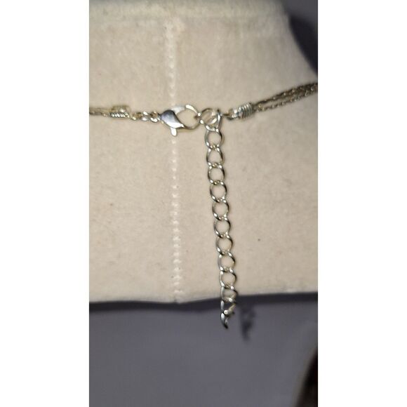 A Women's Necklace Layered Silver Tone Floating Beads Elegant Classic - Picture 5 of 8